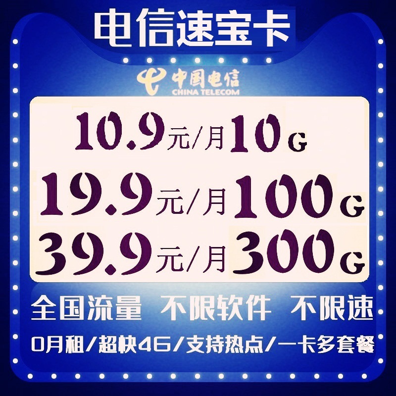 电信流量卡不限速免费办理（电信不限流量卡限速）
