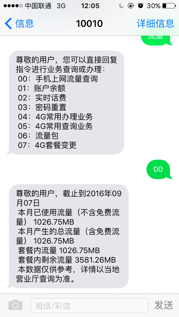 联通ocs卡流量短信提醒（联通短信办理流量套餐）