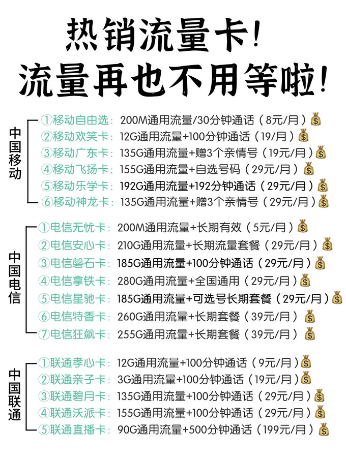 卡热卖影响流量吗（卖流量卡起什么名字好）