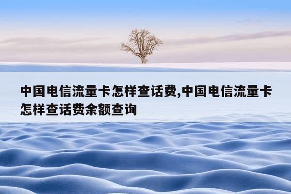 电信卡怎么查余额和流量（中国电信卡怎样查流量剩余）